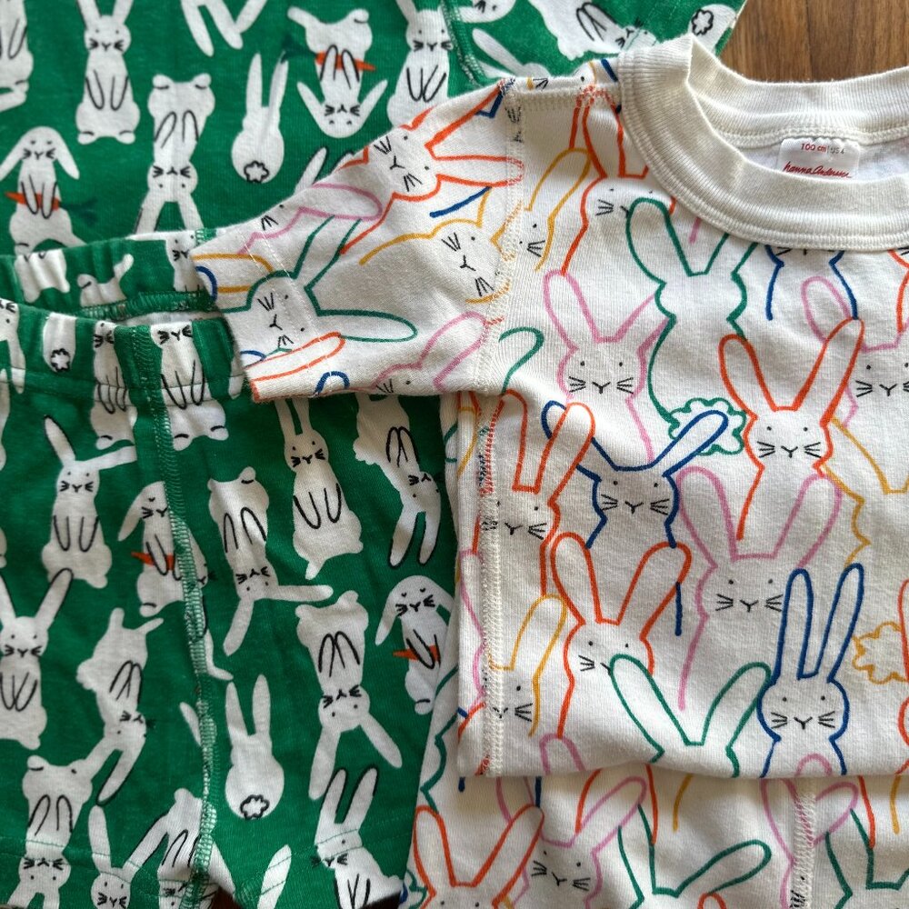 Set of 2 Hanna Andersson 4T Pajama Short Set - Bunnies